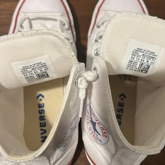 Converse Chuck Taylor All Star White Canvas High-Top Sneakers - Picture 9 of 9
